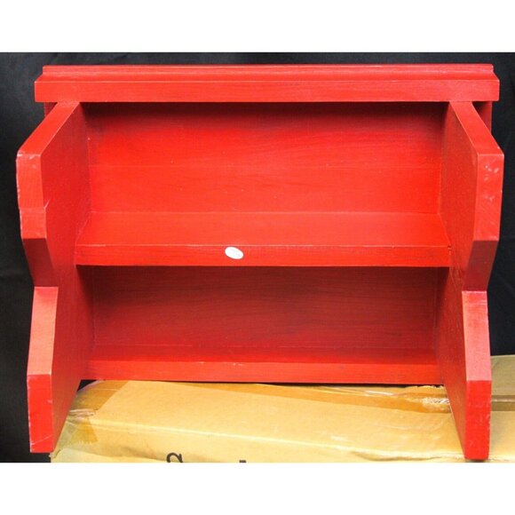 Southern Living Sassy Red Stool 40348 Short Wood Stepping New Simple Country - Picture 7 of 8